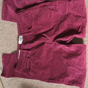 Burgundy Skinny Corduroy Pants